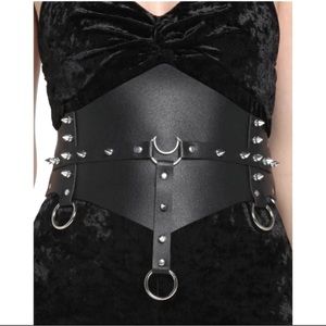 Hot Topic Blacked Spiked Moon Corset Belt